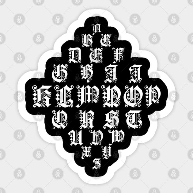 Silver Alphabet in a Diamond Shape Sticker by The Black Panther